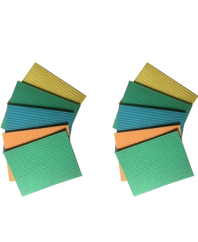 Gamins Gadgets Gamins Gadgets Microfiber Kitchen Sponge Duster Cloth for Table Top Shelf Car Cleaning Dusting Sponge Cleaner Set of 10 Multicolor - Image 1