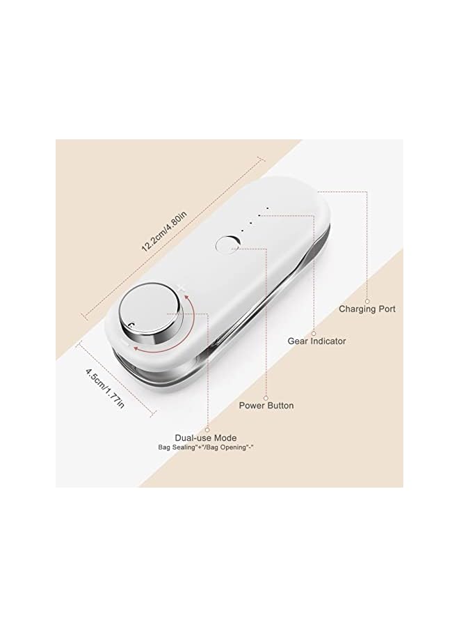 KASTWAVE Bag Sealer, 2 In 1 Handheld Bag Sealer Portable Chip Bag Sealer Heat Sealer Food Sealer Bag Sealer Heat Seal Sealer Machine For Chip Bags Food Home Snack Storage (White)  - Image 4