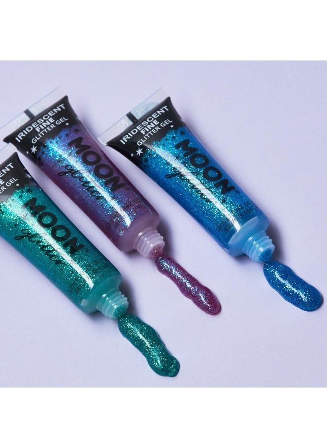 Moon Glitter - Iridescent Fine Face & Body Glitter Gel by Moon Glitter - 0.40fl oz - Set of 8 - Glitter Face Paint - Image 1