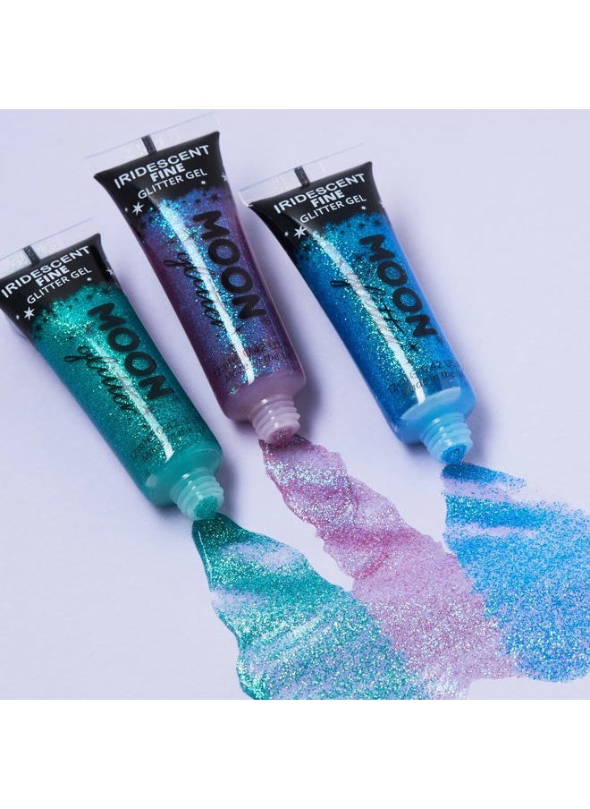 Moon Glitter - Iridescent Fine Face & Body Glitter Gel by Moon Glitter - 0.40fl oz - Set of 8 - Glitter Face Paint - Image 1