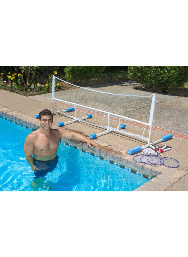 Poolmaster لعبة كرة الماء وكرة الريشة سوبر كومبو من بول ماستر، أزرق/أبيض/أزرق، مقاس واحد - Image 3