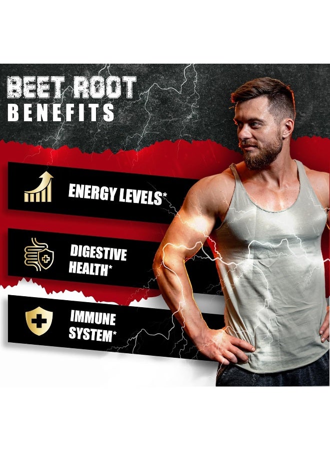 BMVINVOL Beet Root Extract Capsules 8550mg - Green Tea, Red Spinach, Ginseng - Supports Athletic Performance, Digestive, Immune System - 3 Months Supply - Image 5