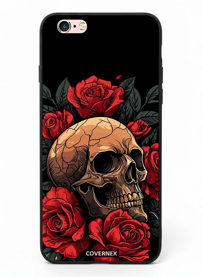 Covernex Apple iPhone 6s Protective Case Cover Printed Featuring Gothic with Roses Illustration - Image 2
