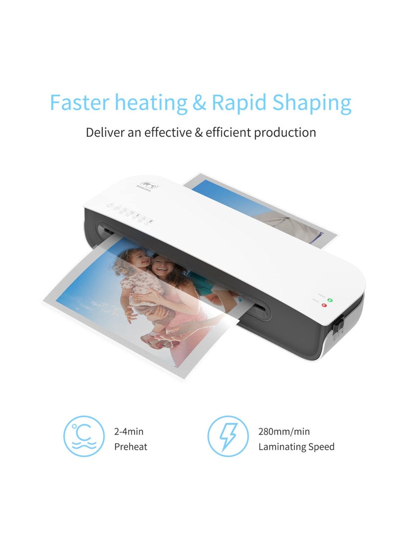 OSMILE - OSMILE SL289 Desktop Laminator Machine Set, A4 A5 A6 Size Hot And Cold Laminating Machine 2 Roller System 9 inches Max Width Suitabe for A4/A5/A6 Laminating Pouches for Home Office School Supplies - Image 1