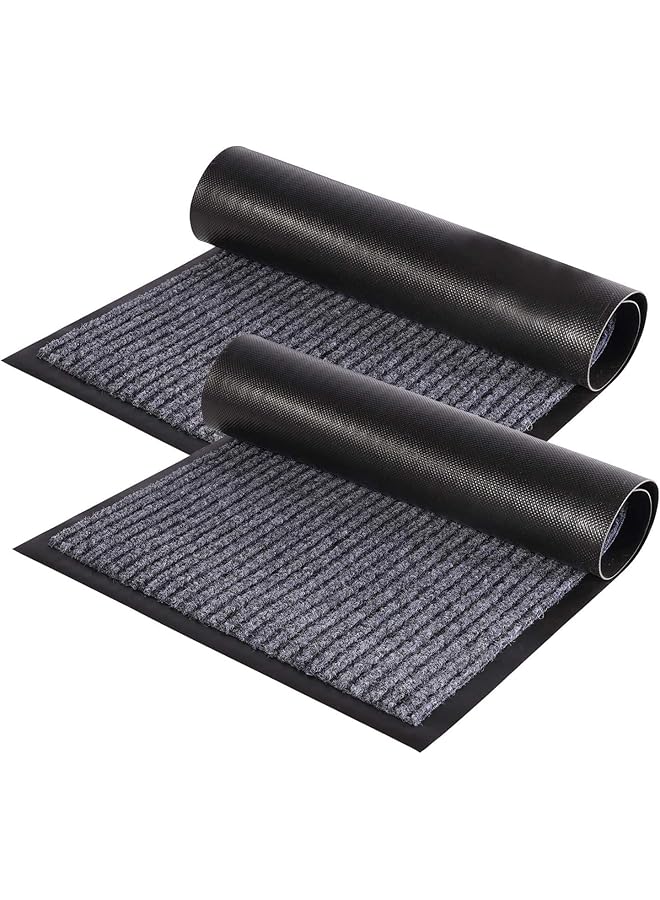 The Bros 2-Pack Striped Door Floormat Welcome Mats- 20"x32", Indoor Outdoor Rug Entryway Welcome Mats with Rubber Backing for Shoe Scraper, Ideal for Inside Outside High Traffic Area - Image 1