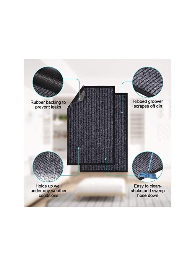 The Bros 2-Pack Striped Door Floormat Welcome Mats- 20"x32", Indoor Outdoor Rug Entryway Welcome Mats with Rubber Backing for Shoe Scraper, Ideal for Inside Outside High Traffic Area - Image 3