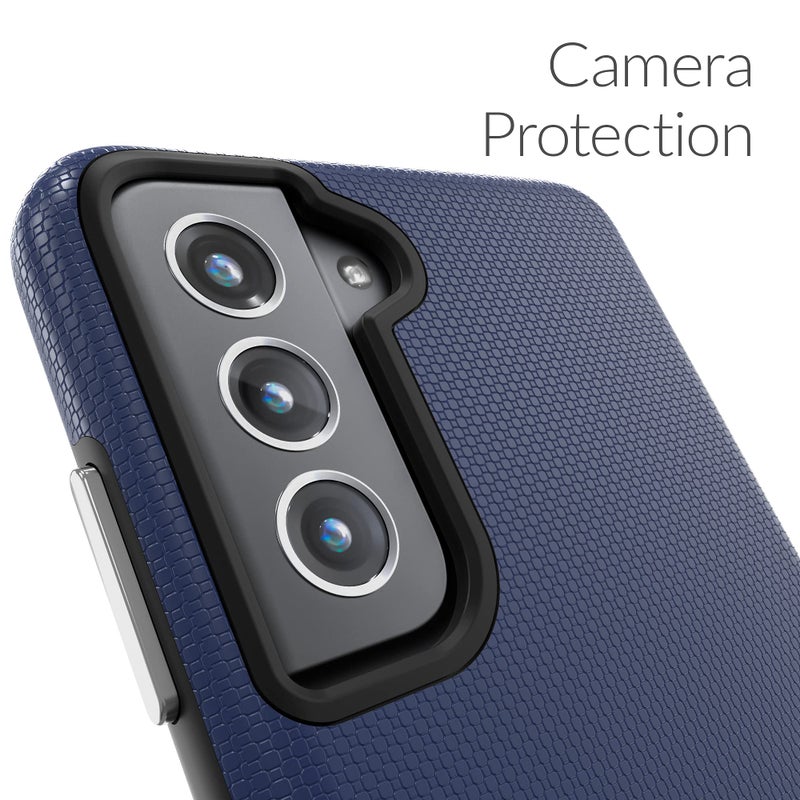 Crave for Galaxy S21 FE Case, Shockproof Protection Dual Layer for Samsung Galaxy S21 FE 5G (6.4 inch) - Navy - Image 3