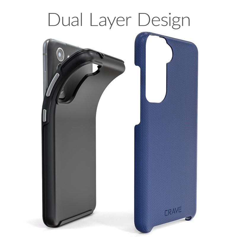 Crave for Galaxy S21 FE Case, Shockproof Protection Dual Layer for Samsung Galaxy S21 FE 5G (6.4 inch) - Navy - Image 4
