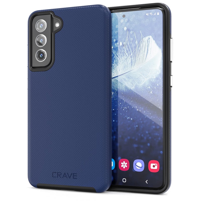Crave for Galaxy S21 FE Case, Shockproof Protection Dual Layer for Samsung Galaxy S21 FE 5G (6.4 inch) - Navy - Image 1