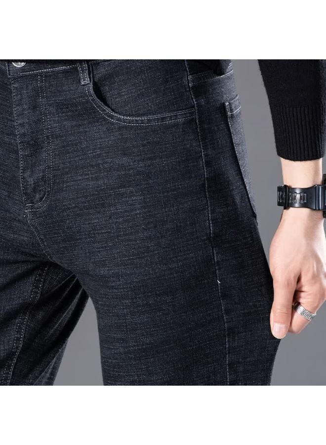 Tucano Jeans For Men, Spring And Autumn Cotton Comfortable Wear-resistant Straight-leg Pants, Business Casual Versatile Long Trousers Men's Clothing, Black Size 32 - Image 3