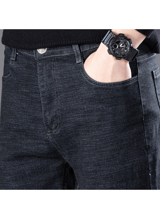 Tucano Jeans For Men, Spring And Autumn Cotton Comfortable Wear-resistant Straight-leg Pants, Business Casual Versatile Long Trousers Men's Clothing, Black Size 32 - Image 2