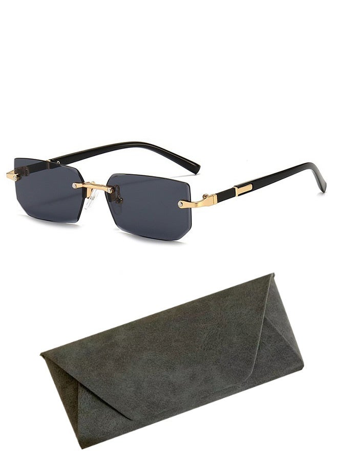 KANGLI Retro Personalized Frameless Fashion Trend UV Protection Sunglasses Unisex - Image 1