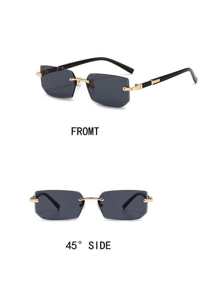 KANGLI Retro Personalized Frameless Fashion Trend UV Protection Sunglasses Unisex - Image 2