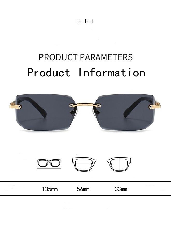 KANGLI Retro Personalized Frameless Fashion Trend UV Protection Sunglasses Unisex - Image 3