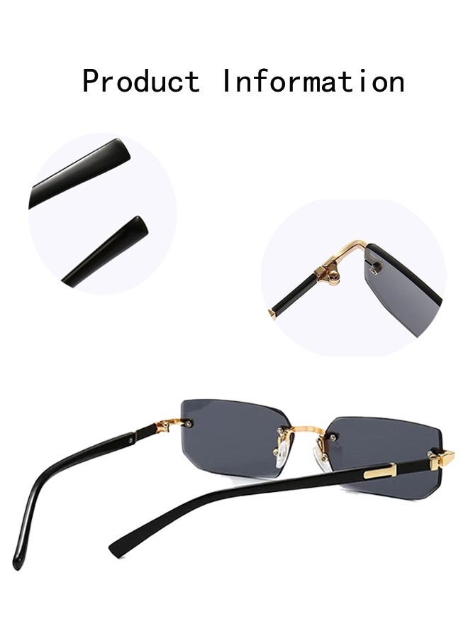 KANGLI Retro Personalized Frameless Fashion Trend UV Protection Sunglasses Unisex - Image 4
