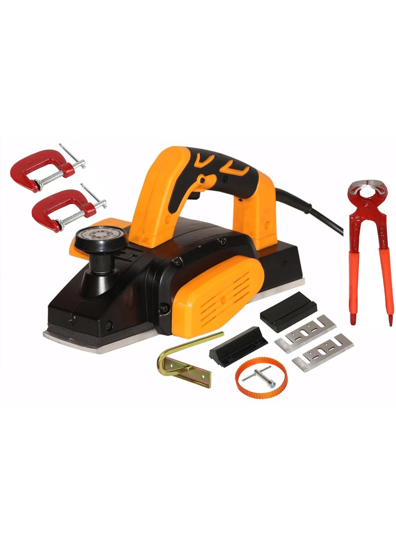Digital Craft Digital Craft Wood Planer 800W Machine of Carpentry HighPower MultiFunction Electric Planer Professional Woodworking Machine Electric Wood Planer Machine 82mm2 G Clamp8Inch Pincer Plier 