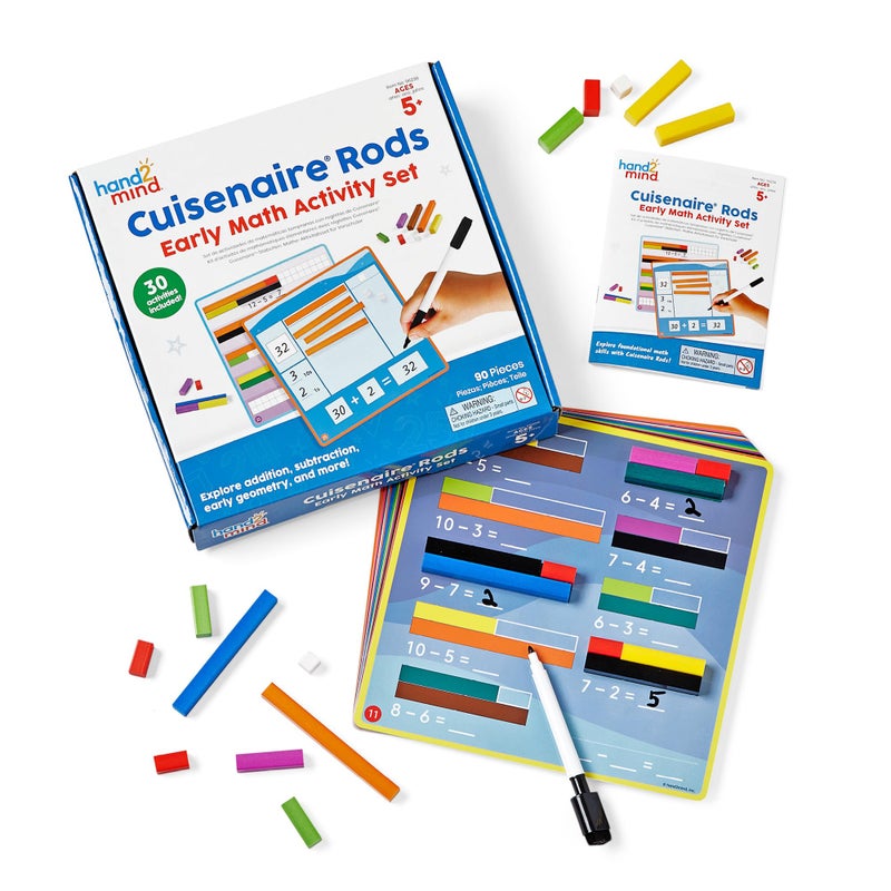 hand2mind hand2mind Cuisenaire Rods Early Math Activity Set, Math Rods, Place Value Manipulatives, Montessori Math Materials, Kindergarten Math Manipulatives, Kid Learning Activities, Math Classroom Must Haves  - Image 1