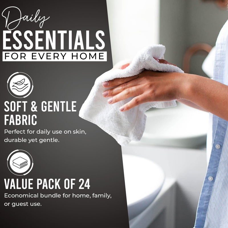 Dan River 24 Pack Wash Cloths For Showering [12X12] - 100% Cotton Washcloths Premium Quality Flannel Face Cloths For Bathroom  Highly Absorbent And Soft Feel Wash Clothes  Black - Image 3