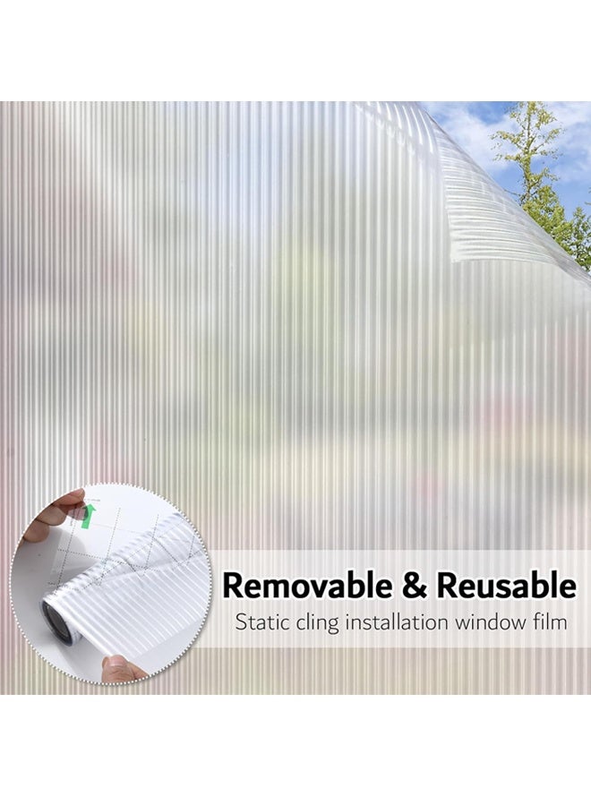 Window Privacy Film Frosted Glass Static Cling UV Sun Blocking Heat Control Window Tint Day and Night Insulation Home Bathroom Door Decorative Frosting Cover, 17.5 x 78.7 Inch - Image 5