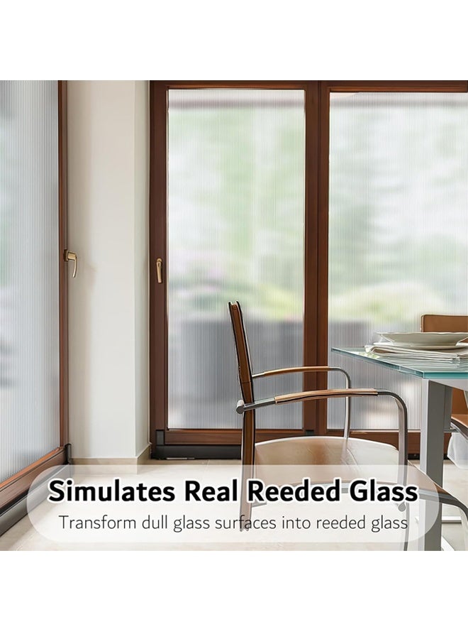 Window Privacy Film Frosted Glass Static Cling UV Sun Blocking Heat Control Window Tint Day and Night Insulation Home Bathroom Door Decorative Frosting Cover, 17.5 x 78.7 Inch - Image 2