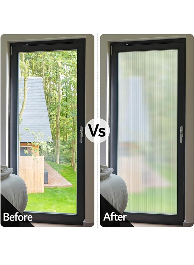Window Privacy Film Frosted Glass Static Cling UV Sun Blocking Heat Control Window Tint Day and Night Insulation Home Bathroom Door Decorative Frosting Cover, 17.5 x 78.7 Inch - Image 3