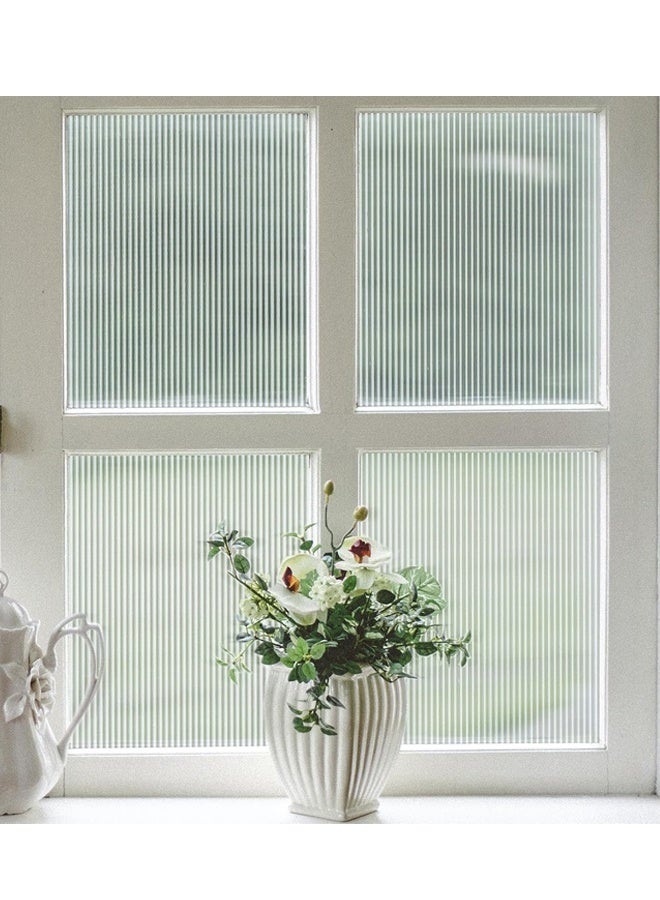 Window Privacy Film Frosted Glass Static Cling UV Sun Blocking Heat Control Window Tint Day and Night Insulation Home Bathroom Door Decorative Frosting Cover, 17.5 x 78.7 Inch - Image 1