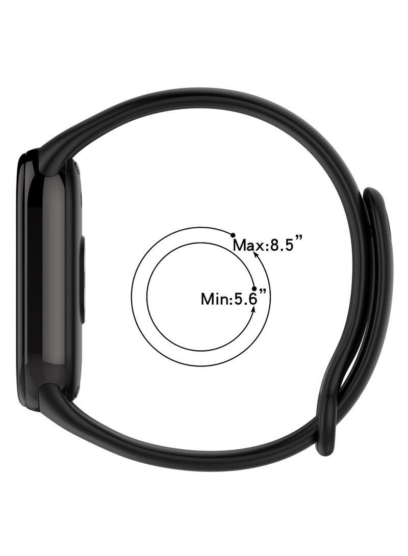 2Pcs Strap for Xiaomi band 9, Silicone Watchband Replacement Bracelet(Black, White) - Image 5