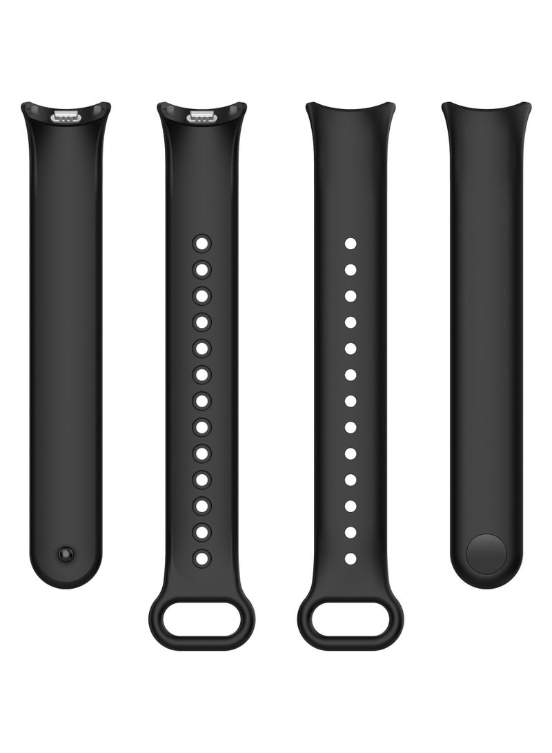 2Pcs Strap for Xiaomi band 9, Silicone Watchband Replacement Bracelet(Black, White) - Image 3