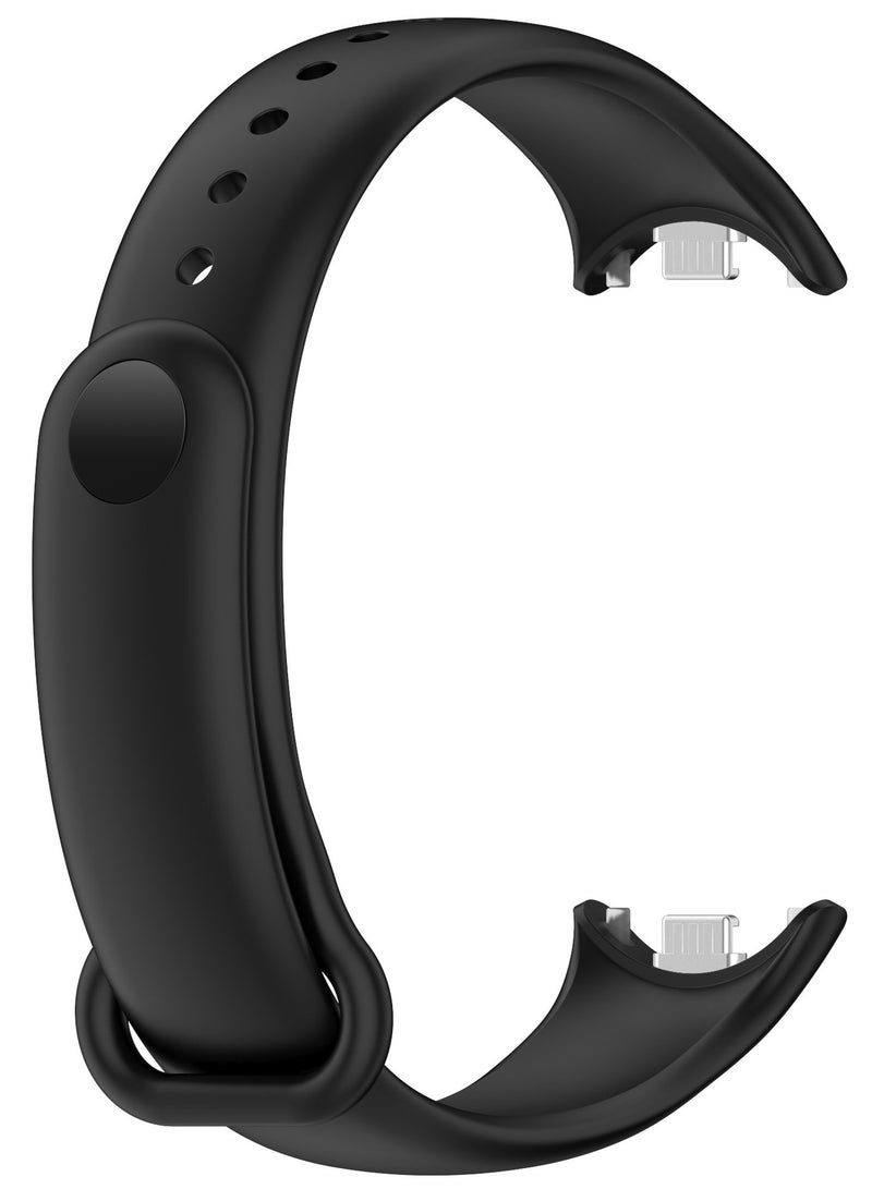 2Pcs Strap for Xiaomi band 9, Silicone Watchband Replacement Bracelet(Black, White) - Image 2