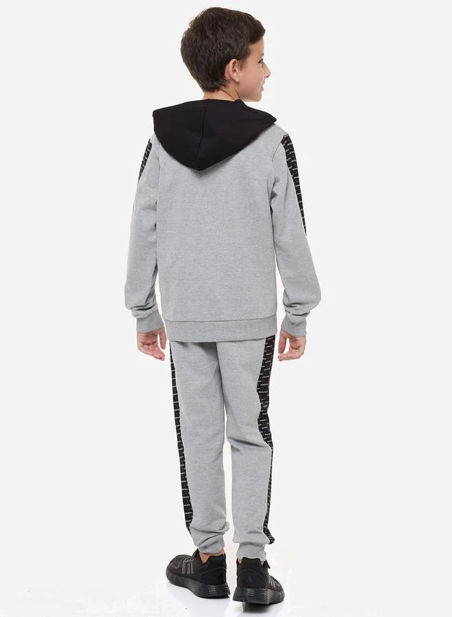 victor and jane Slogan Print Regular Fit Hoodie & Joggers Set by Styli