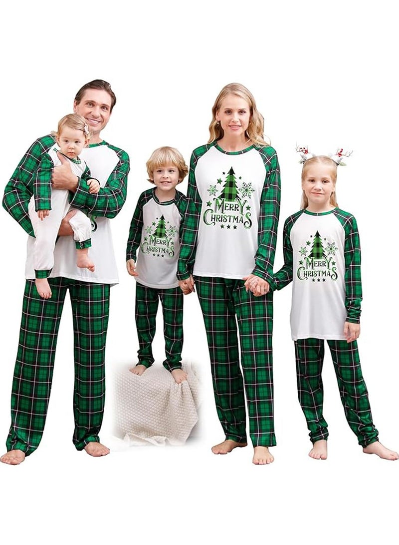 TAPIT Christmas Family Matching Pajamas Classical Nightwear Sleepwear Sets Long Sleeve Pjs for for Adults Kids and Baby Holiday Xmas Sleepwear Set (Kids Unisex) - Image 1