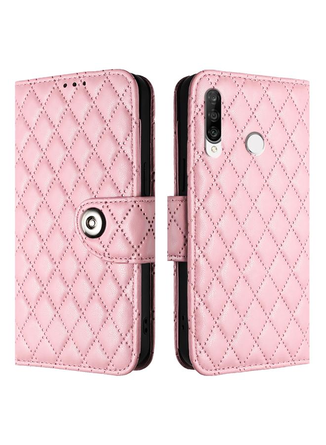 زبون جراب لهاتف Huawei P30 lite / nova 4e جراب هاتف جلدي قلاب بملمس معيني مع حبل - Image 2