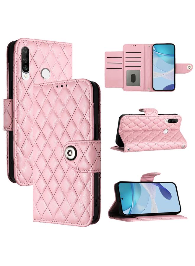 زبون جراب لهاتف Huawei P30 lite / nova 4e جراب هاتف جلدي قلاب بملمس معيني مع حبل - Image 1