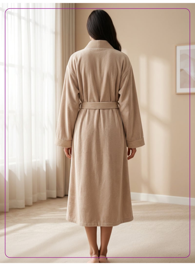 Donetella 1-Pcs Unisex  Bathrobe  XL Size - Kimono Collar, Highly Absorbent, Quick Dry, Soft Spa Robe with Belt & Pockets - Microfiber 330 GSM, Everyday Use - Image 5