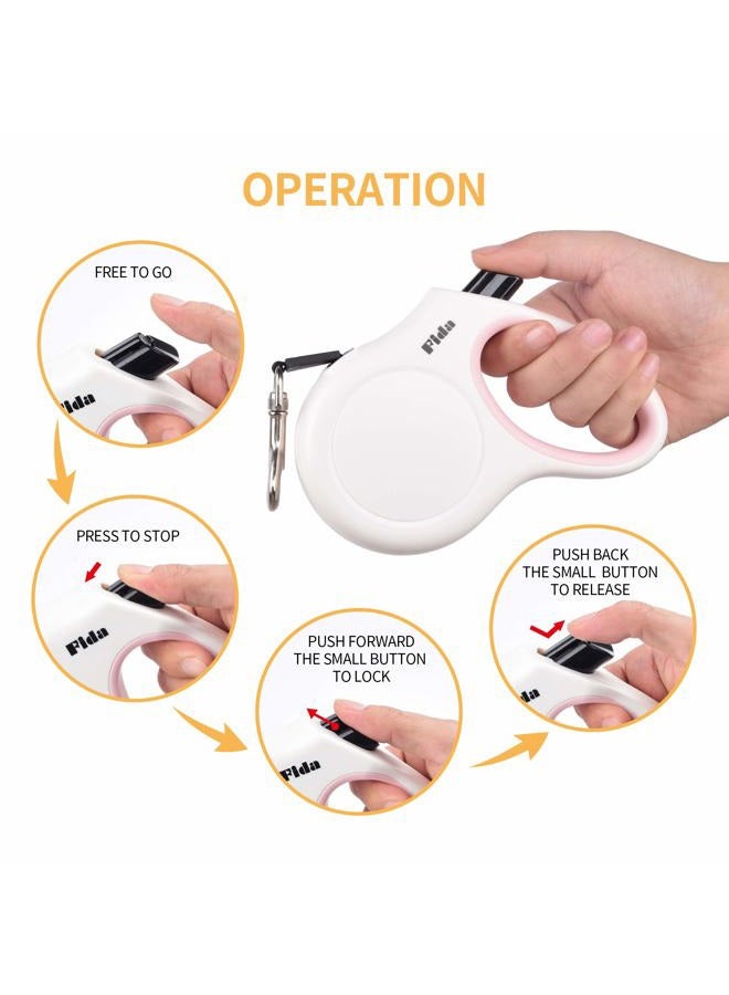 fida Retractable Dog Leash, 16 ft Dog Walking Leash for Small Dogs up to 26lbs, Tangle Free, White - Image 4