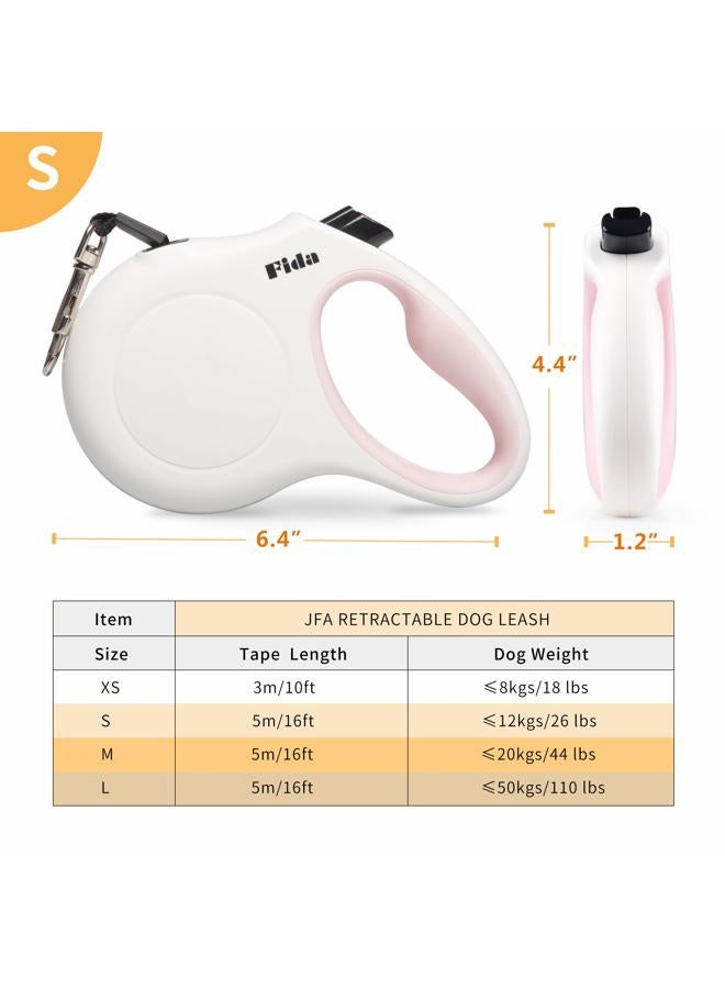 fida Retractable Dog Leash, 16 ft Dog Walking Leash for Small Dogs up to 26lbs, Tangle Free, White - Image 5