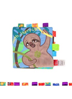 Generic JJOVCE Baby Tear Cloth Book Animal Embroidery Label Three-dimensional Cloth Book Baby Educational Toy Book With BB-Color:Sloth Cloth Book  - Image 1