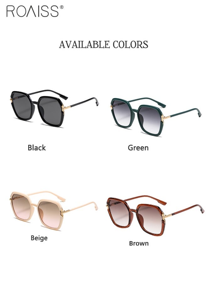 roaiss - Square Polarized Sunglasses for Women, UV400 Protection Sun Glasses With Metal and TR90 Frame, Fashion Anti-glare Sunglasses for Ladies with Glasses Case, 56mm, Brown - Image 1