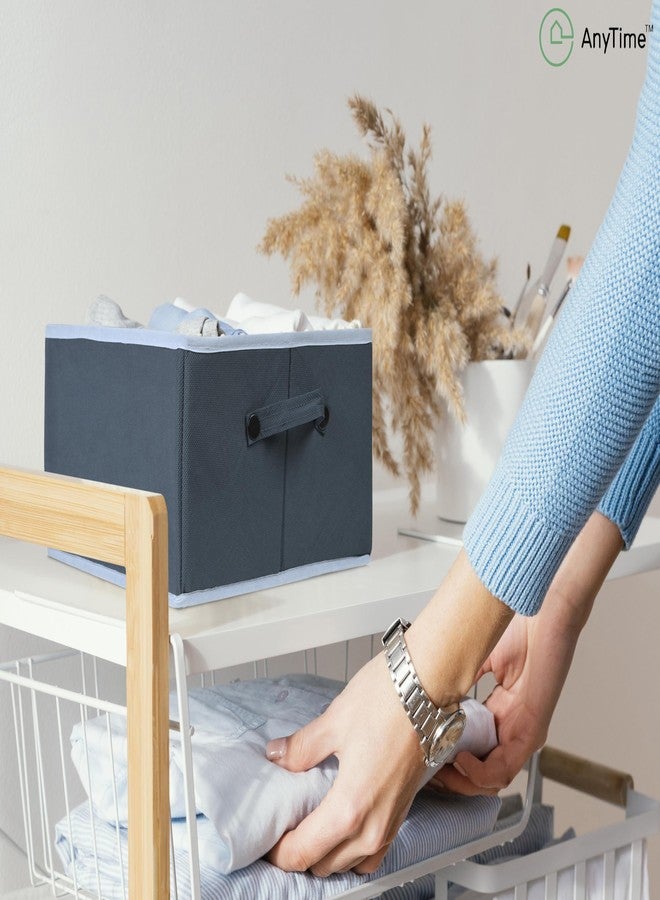 ANYTIME Set Of 2 5 Grid Non-Woven Jeans Organizer | Foldable Wardrobe Clothes Organizer for Jeans, Sweaters and T-Shirts | Foldable Clothes Drawer Closet Wardrobe Storage Box Grey - Image 4