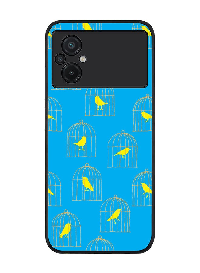 Stylizedd Rugged Black edge case for Xiaomi Poco M5 Slim fit Soft Case Flexible Rubber Edges Anti Drop TPU Gel Thin Cover - Caged Birdy - Image 1