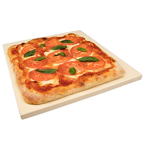 CucinaPro Pizza Stone for Oven, Grill BBQ- Extra Thick 5/8" Cordierite Rectangular Baking Stone for Better Holiday Cooking- 16" x 14" Pan- Holds High Temp For Crispy Crust- Kitchen Essential Xmas Gift - Image 1