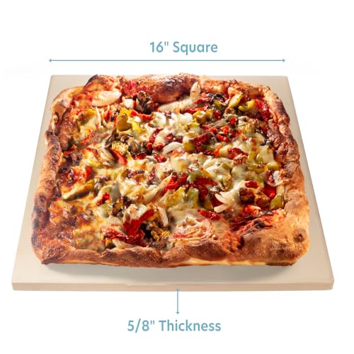 CucinaPro Pizza Stone for Oven, Grill BBQ- Extra Thick 5/8" Cordierite Rectangular Baking Stone for Better Holiday Cooking- 16" x 14" Pan- Holds High Temp For Crispy Crust- Kitchen Essential Xmas Gift - Image 2