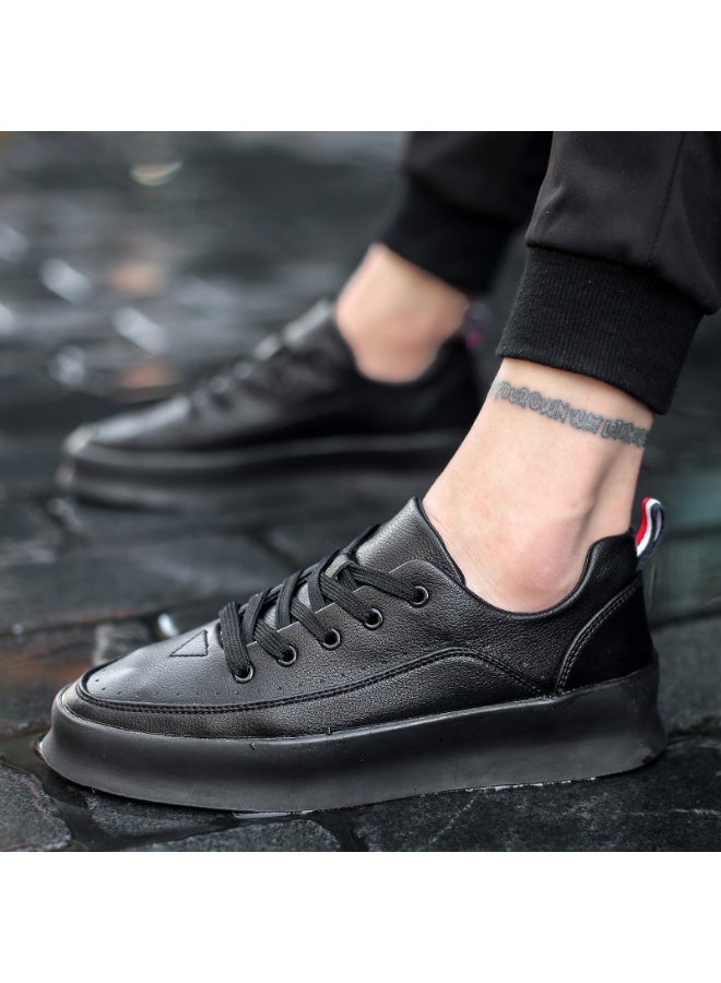 NIBEMINENT Hip Hop Street Fashion Men Casual Shoes Brand Leather Sneakers  Male Walking Shoes Non-slip Breathable Shoes - Image 2