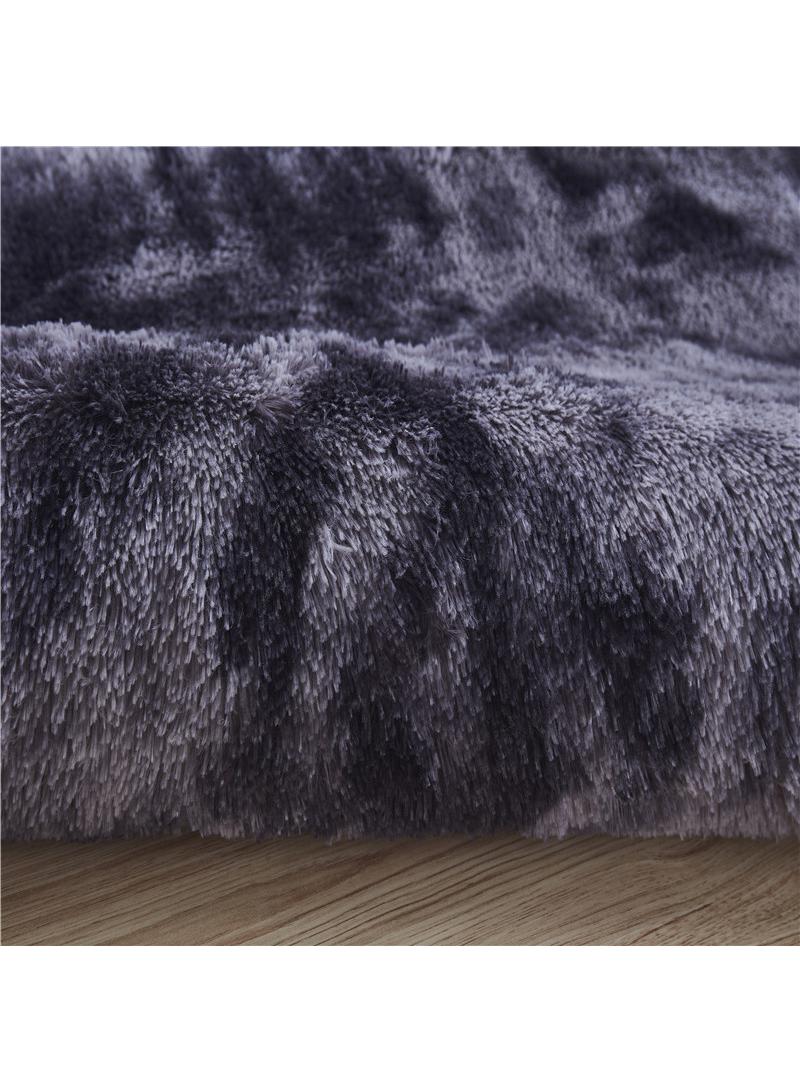 Bluejw 1-Piece Bedroom Carpet Oval Dark Grey 160 CM Soft Fluffy Area Rug for Bedroom Fuzzy Shaggy Oval Throw Rugs for Bedside, Non-Slip Cozy Plush Shag Carpet for Kids Room Nursery Dorm Living Room, 2.6 x 5.3 Feet - Image 3