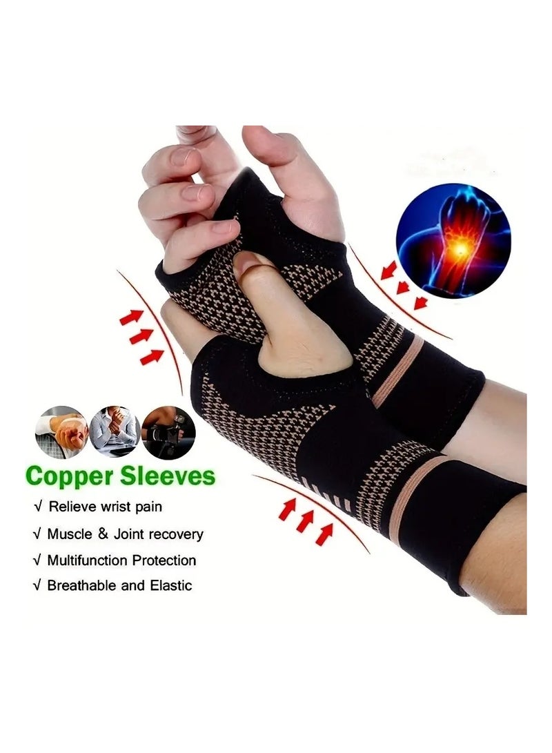 2pc Lifting Wrist Straps, Professional Wristband, Sports Compression Wrist Guard Arthritis Brace Sleeve, Supportive Elastic Palm Hand Glove - Image 2