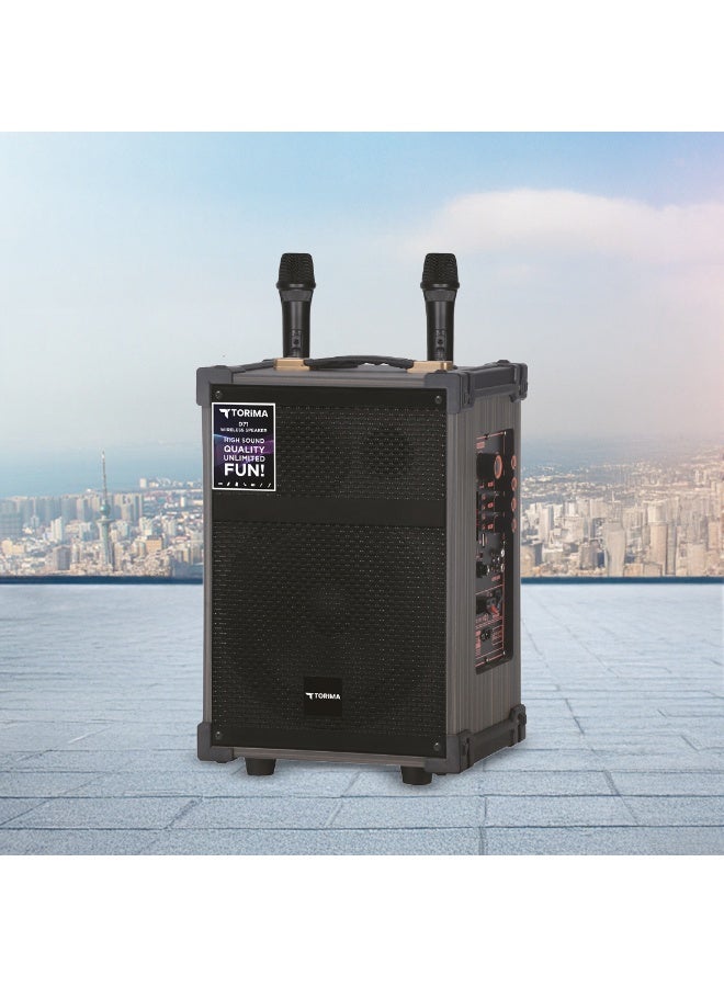 Torima مكبر صوت لاسلكي TORİMA D71 أسود – مكبر صوت بلوتوث محمول بصوت جهير عميق وعمر بطارية طويل - Image 3