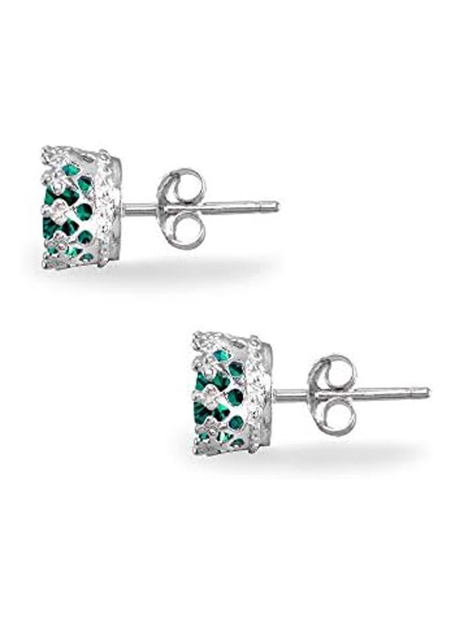Generic Silver Polished 6mm Round-cut Crown Stud  - Image 3