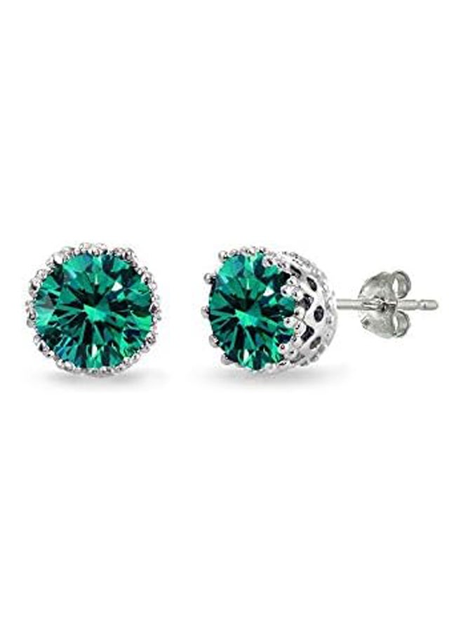 Generic Silver Polished 6mm Round-cut Crown Stud  - Image 2