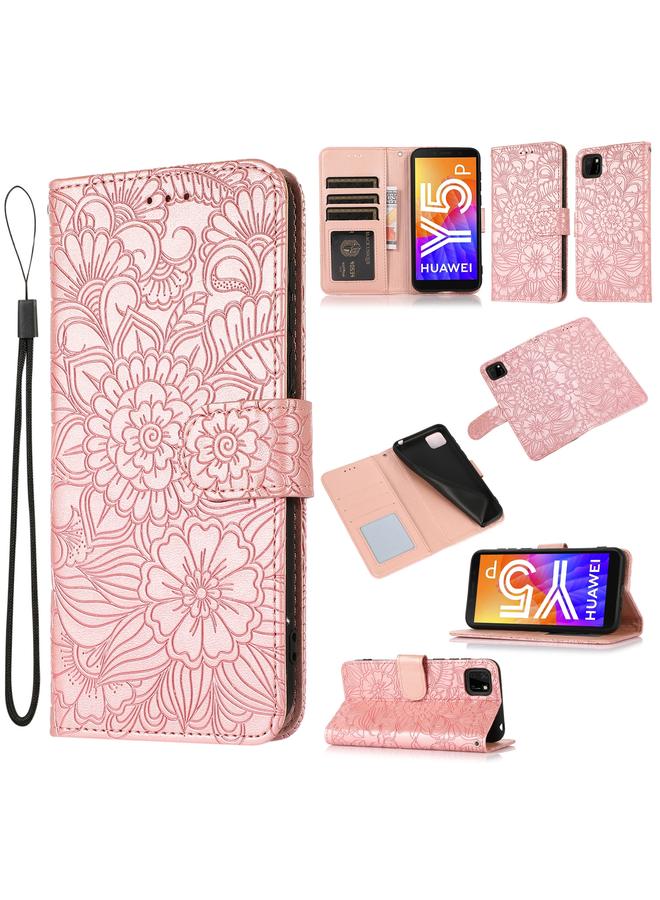 S-TOP Case For Huawei Y5p Skin Feel Embossed Sunflower Horizontal Flip Leather Case with Holder & Card Slots & Wallet & Lanyard - Image 1