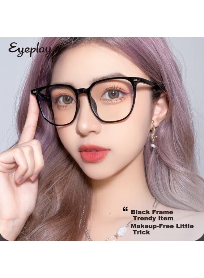 Eyeplay Plain Black Frame Myopia Gl With Small Face Gl Frame, Can Be Equipped With Myopia Anti-blue Light Radiation Lenses - Image 2